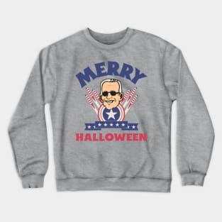 Merry Halloween - Joe Biden Funny Confused Happy 4th of July Crewneck Sweatshirt